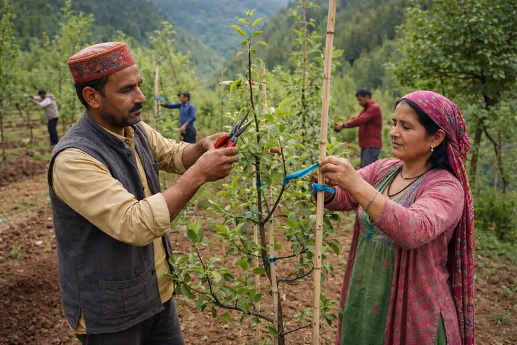 सेब के पौधों कि कटाई-छंटाई (Pruning & Training) 